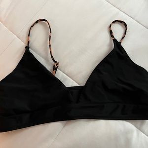 black and cheetah print bikini set